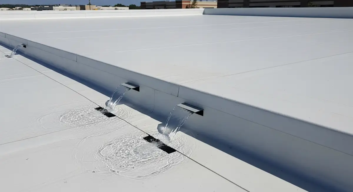 Flat roof drainage system maintenance