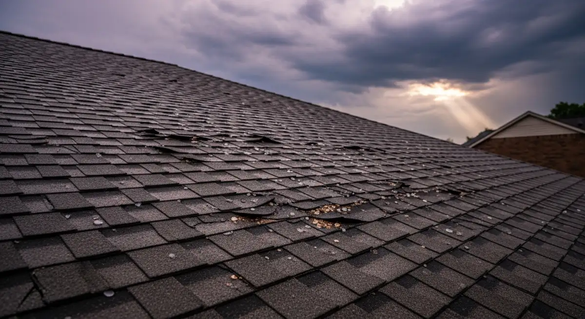 Hail damage on roof