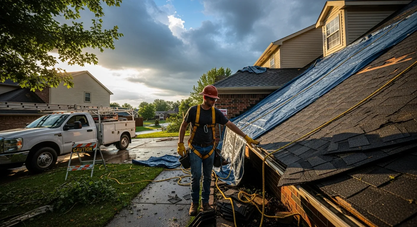 Storm damage roof repair